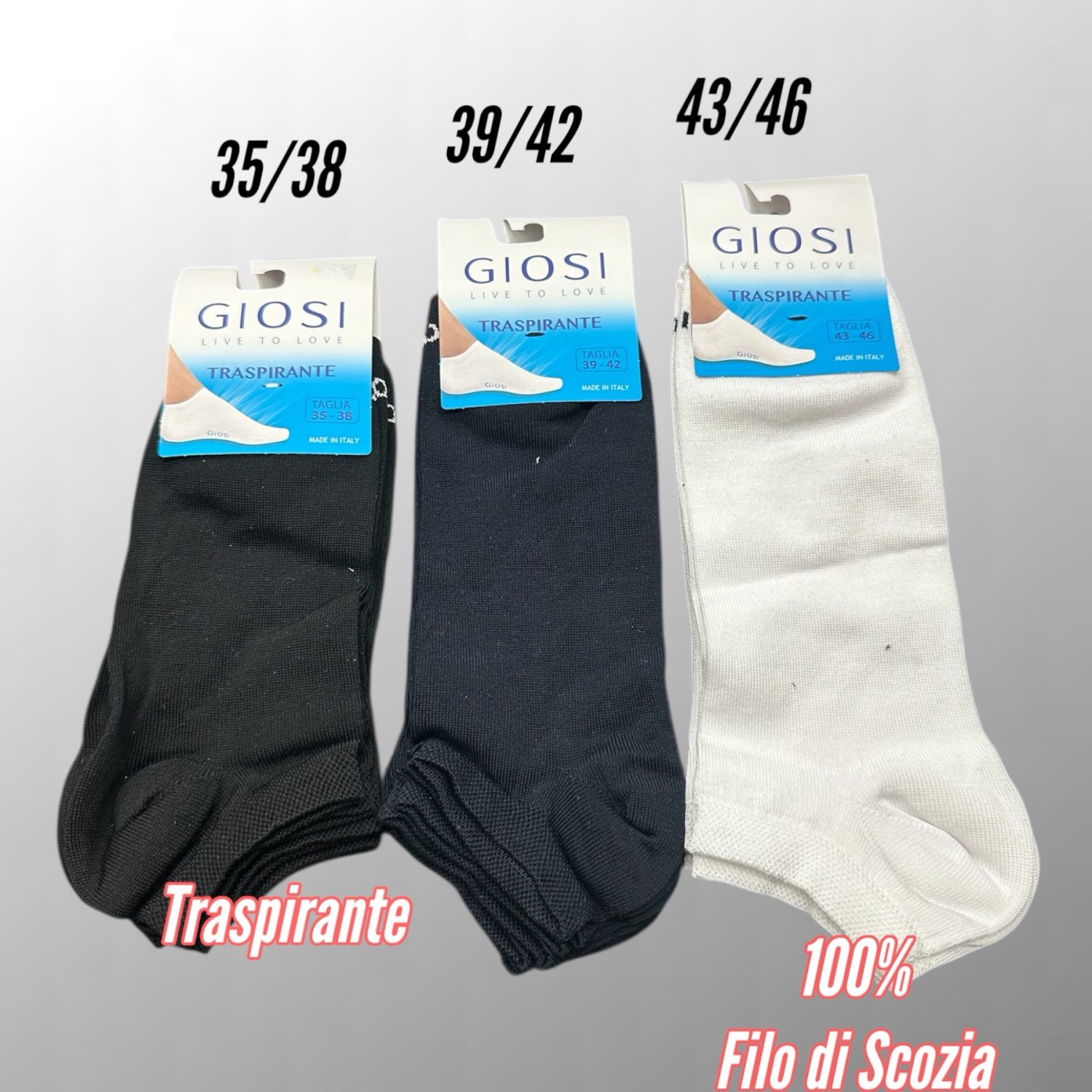 Fantasmini minicalza traspiranti
